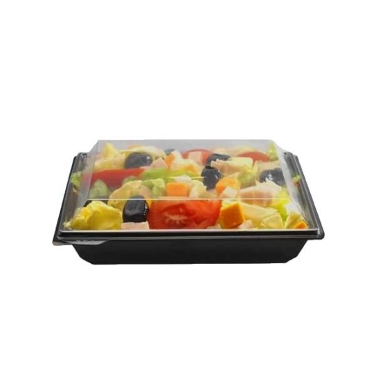 Barquette plastique salades Optipack, pour Boulangeries et Snacks  CONTENANCE CC 250 COLIS DE 600 DIM. mm 125 X 113 X 42