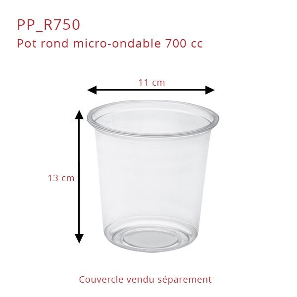Pot Rond Plastique Micro-Ondable - SML Food Plastic