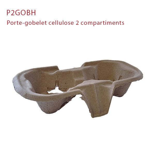 Porte-Gobelets 2 compartiments carton BRUN 190x100x57mm