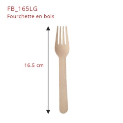 Kit couverts bois 4/1: couteau fourchette cuillère serviette, emballage  kraft H165mm