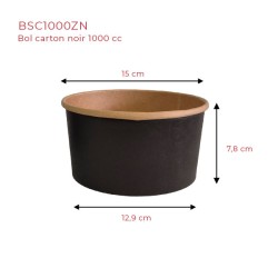 miniature Bol carton rond noir 150mm