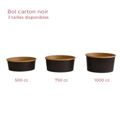 miniature Bol carton rond noir 150mm