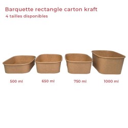 miniature Barquette rectangle carton kraft