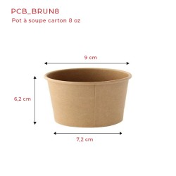 miniature Pot à Soupe Carton Kraft Brun