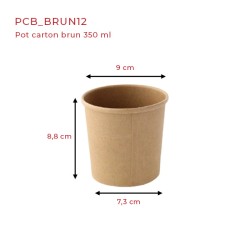 miniature Pot à Soupe Carton Kraft Brun