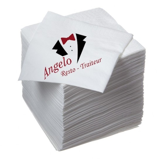 Serviette en papier blanche, vaisselle jetable pour vente-à-emporter